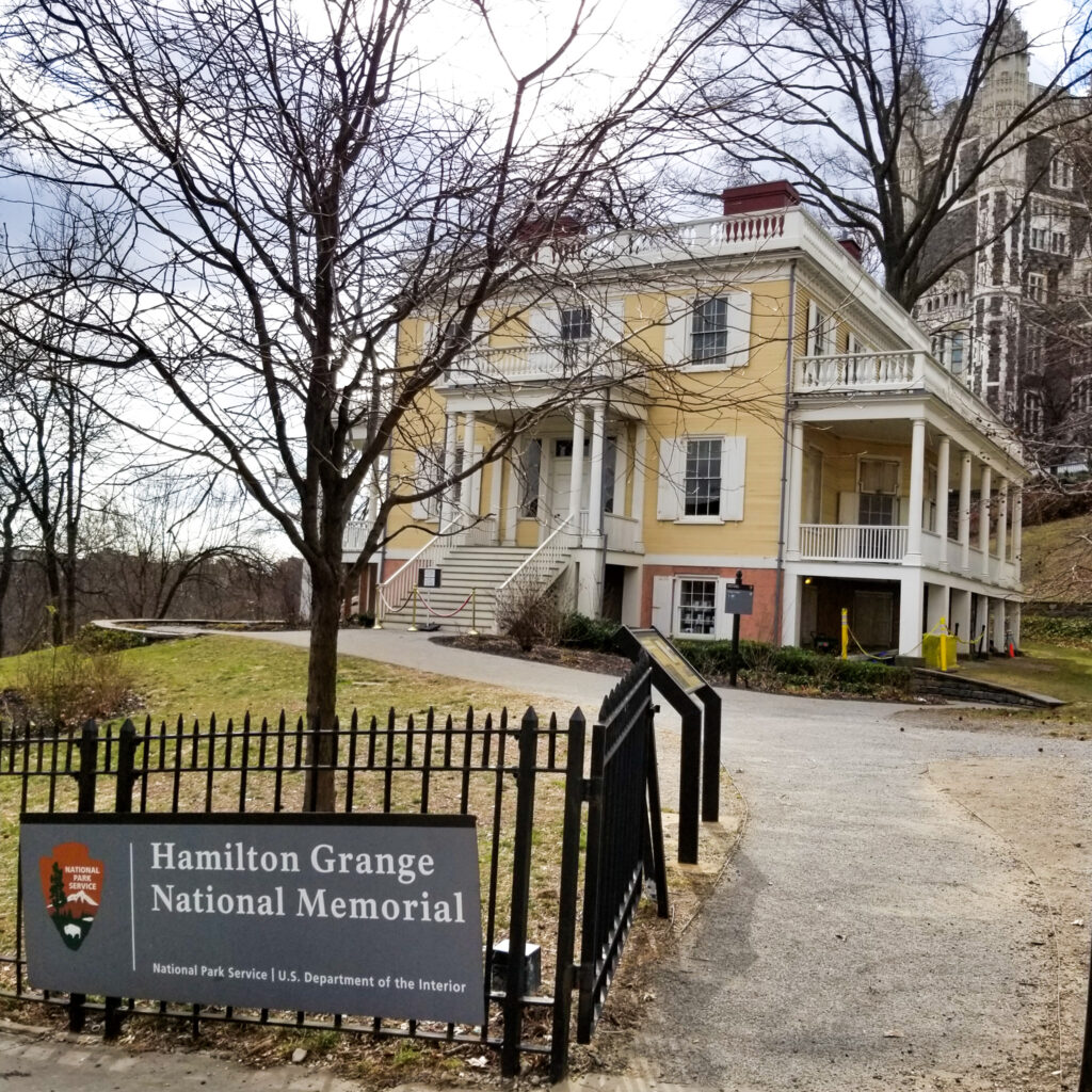 exterior of hamilton grange house.