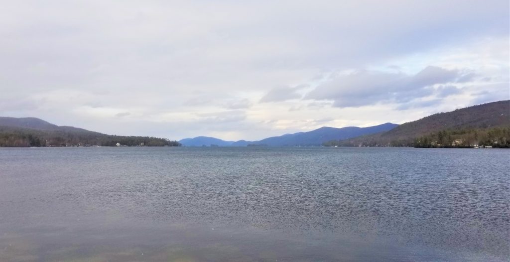 View of Lake George in the winter.