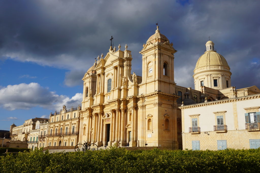 baroque building lit up by sun