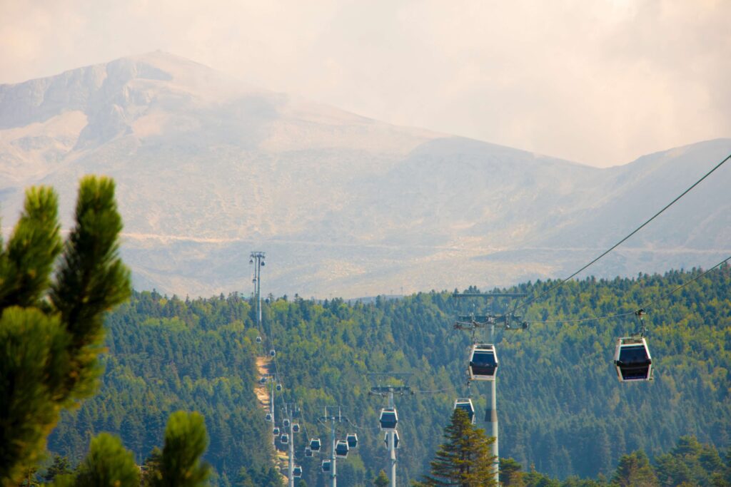 bursa cable car over forest