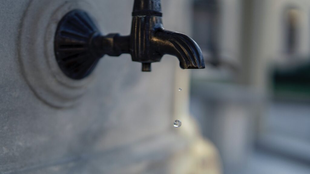 tap water in Turkey dripping from a tap.