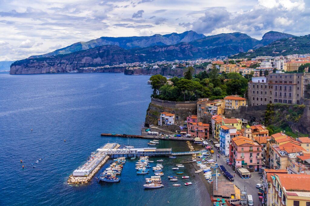 colorful buildings along the coastline.