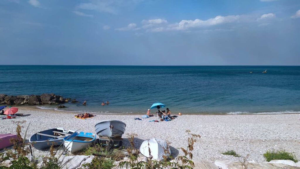 boats on a beach