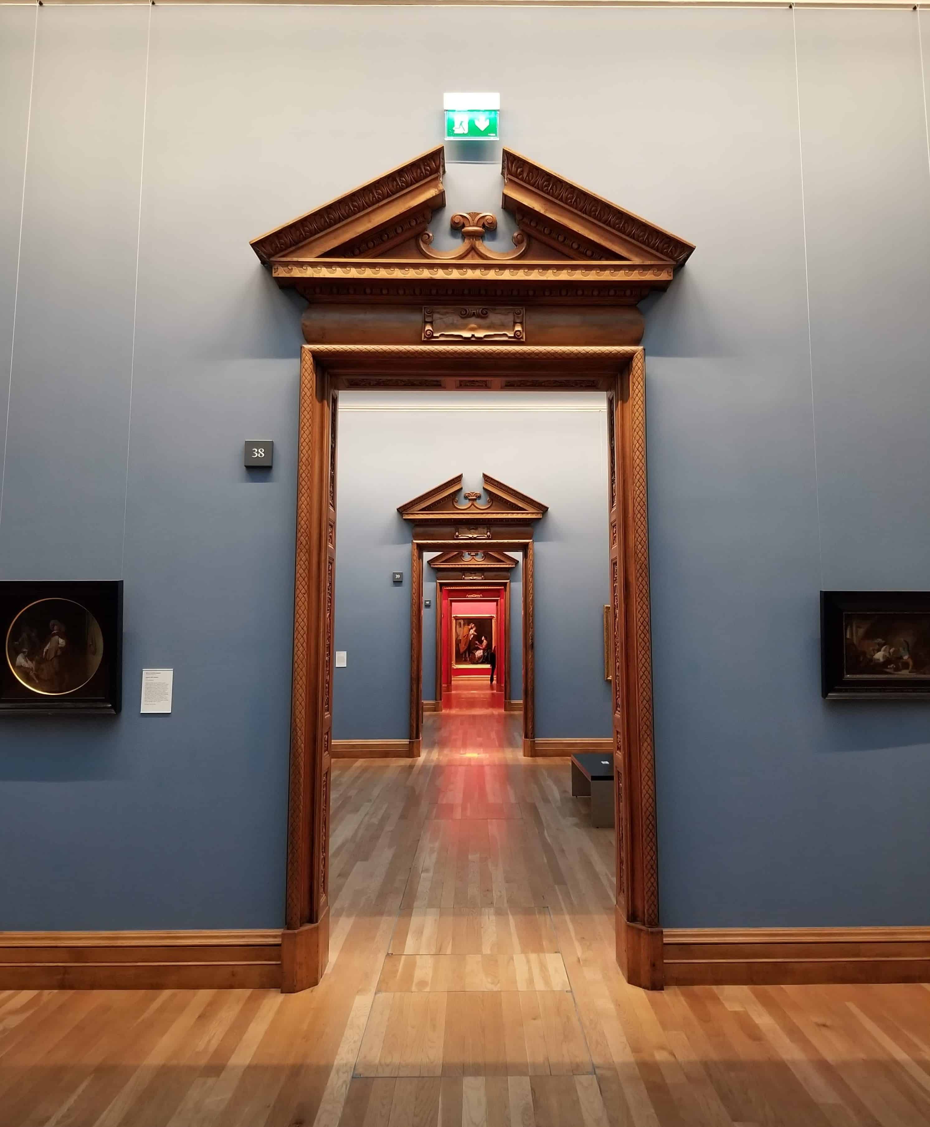 doorways and art from the National Gallery in Dublin, Ireland