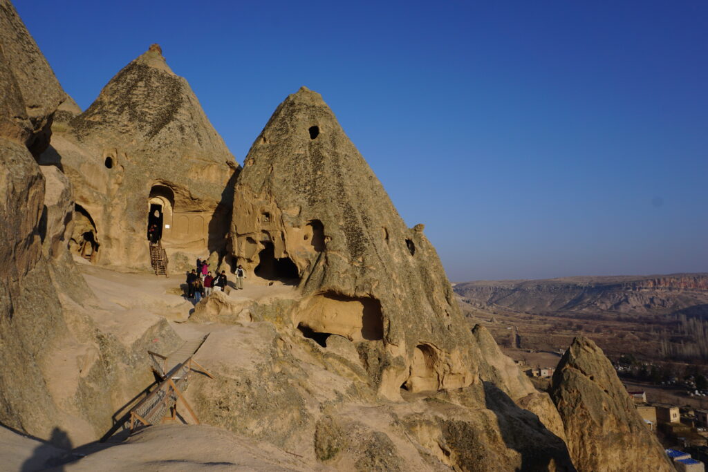 large rock cut church perfect for exploring with kids in Cappadocia, Turkey