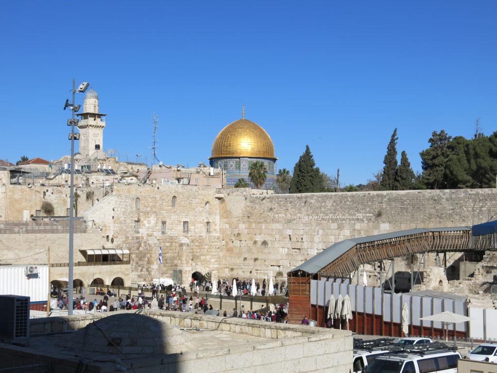 the western wall and dome of the rock in Jerusalem, Israel