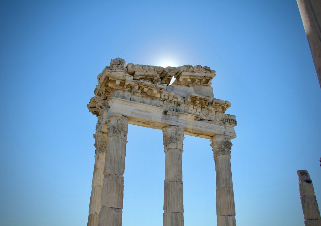 remains of a columned roman building.