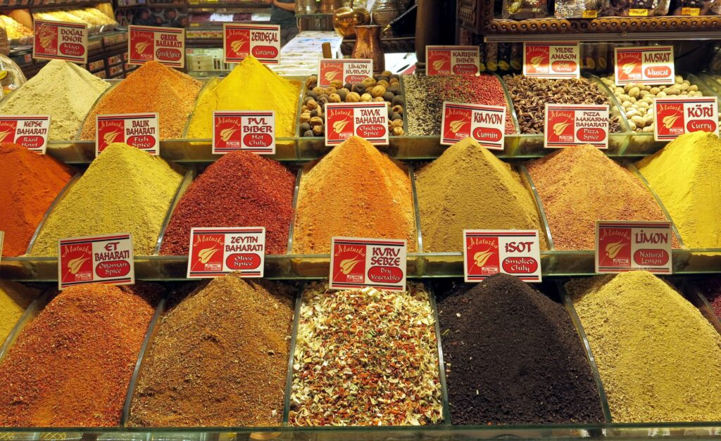 Spices On Display At The Spice Bazaar