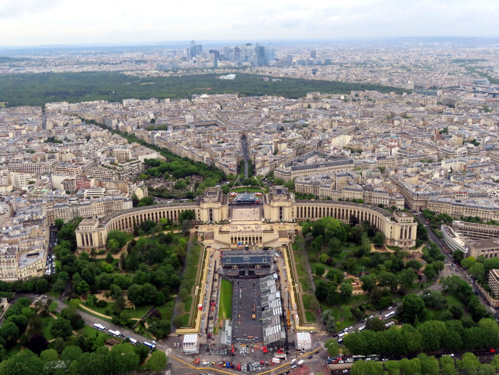 Trocadero And La Defense Viewed From Eiffel Tower.